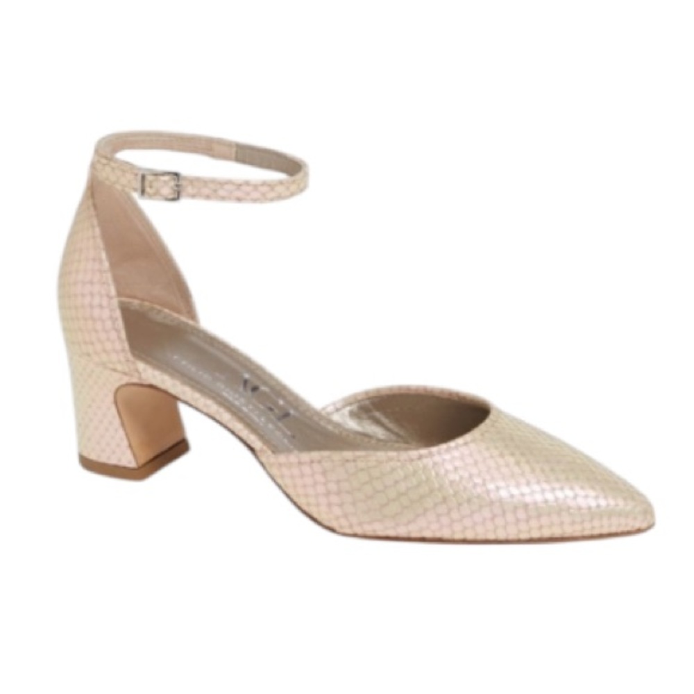 AGL Attilio Giusti Leombruni D'Orsay Ankle Strap Pump Shim Snake Print Size 40‎